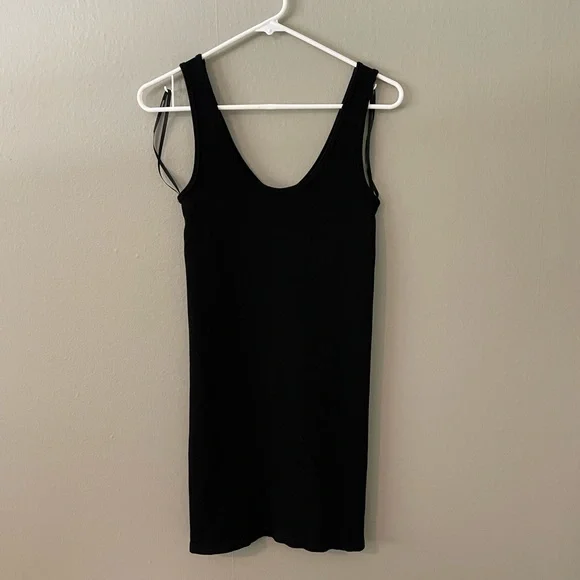 Forever 21 Black Ribbed Knit Bodycon Mini Dress Size Small - Picture 4 of 8